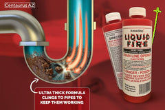 Liquid Fire liquid fire drain line opener - 16 OZ with Centaurus AZ Drain Snake
