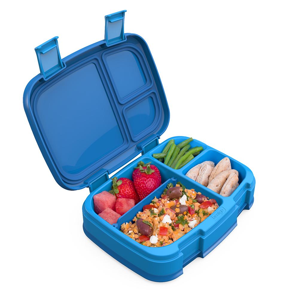 Bentgo Fresh – Leak-Proof, Versatile 4-Compartment Bento-Style Lunch Box with Removable Divider, Portion-Controlled Meals for Teens and Adults On-The-Go – BPA-Free, Food-Safe Materials (Blue)
