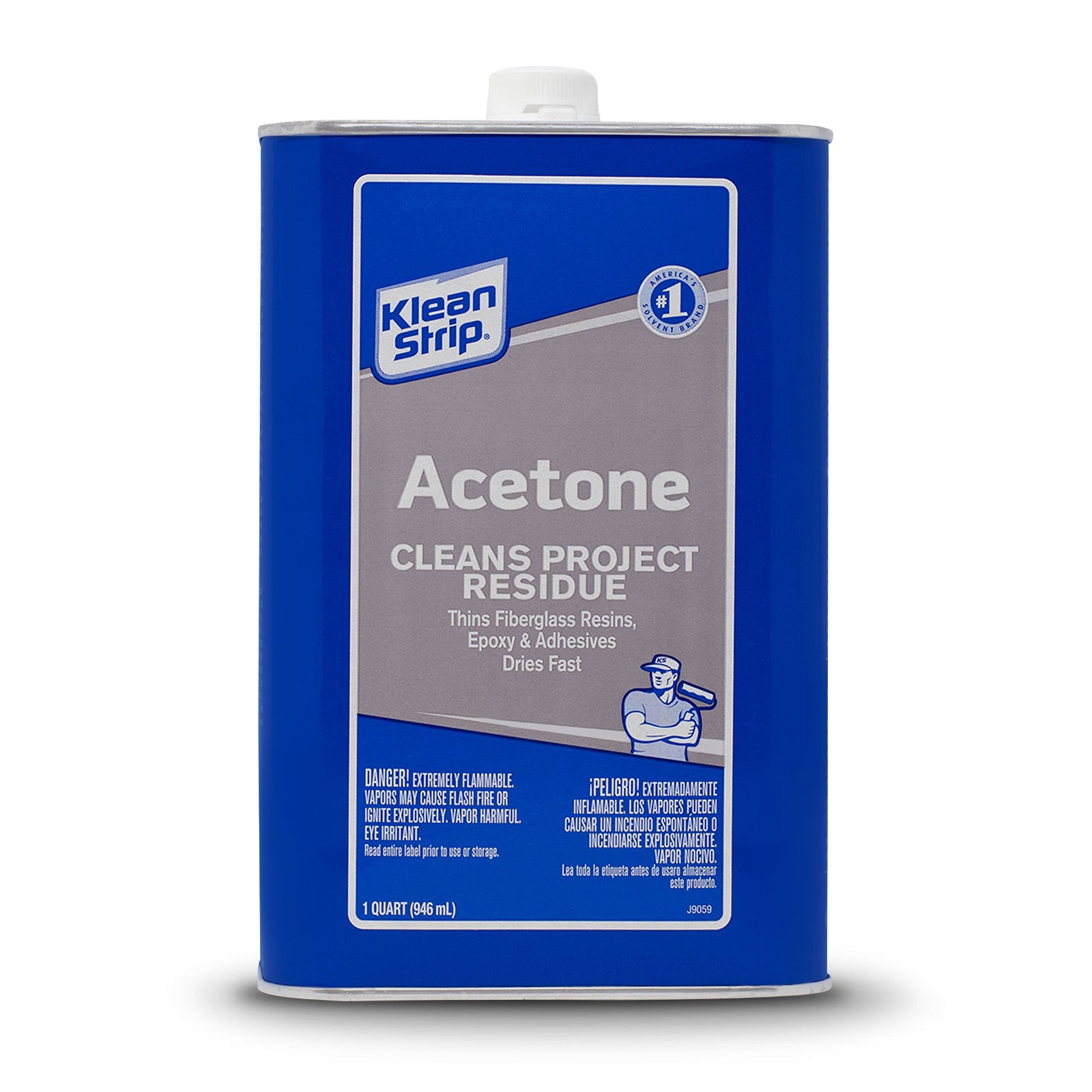 Klean Strip Acetone Strong Fast Acting Thinning Cleaning 1 Quart QAC18