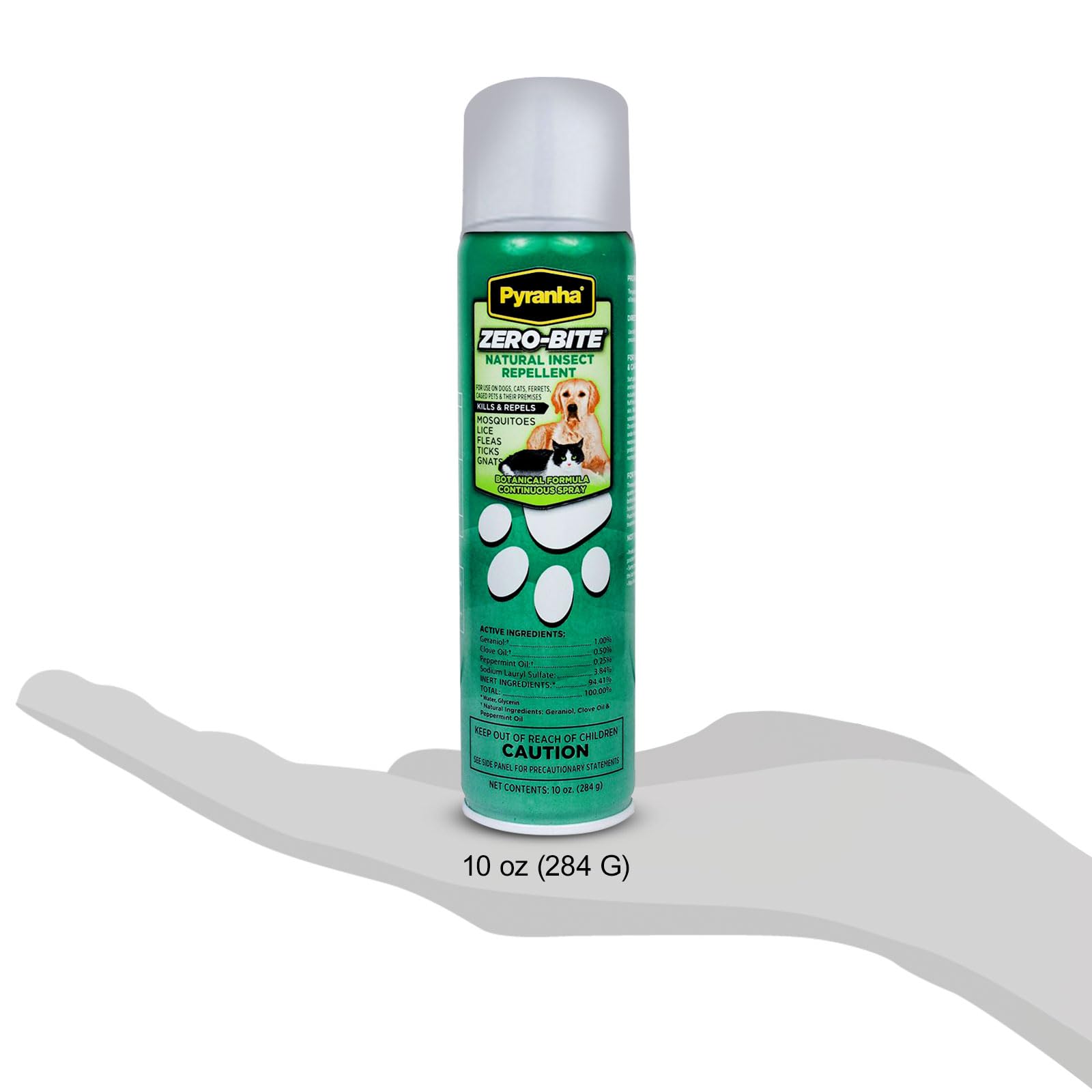 Pyranha Zero-Bite Natural Insect Spray for Small Animals BOV- Ant Killer Indoor - Flea and Tick Prevention for Dogs - Flea Spray for Cats- Available with Premium Quality Centaurus AZ Gloves- 10oz