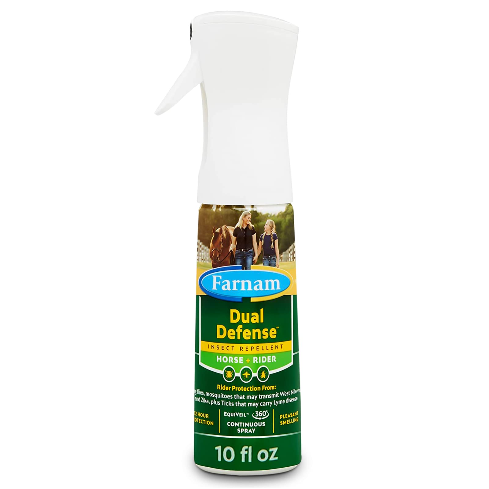 Farnam Dual Defense Insect Repellent-12 Hour Fly Protection for Horses- Long Lasting Mosquito Protection- Effective Fly Control for Horses-Available with Premium Quality Centaurus AZ Gloves-10oz