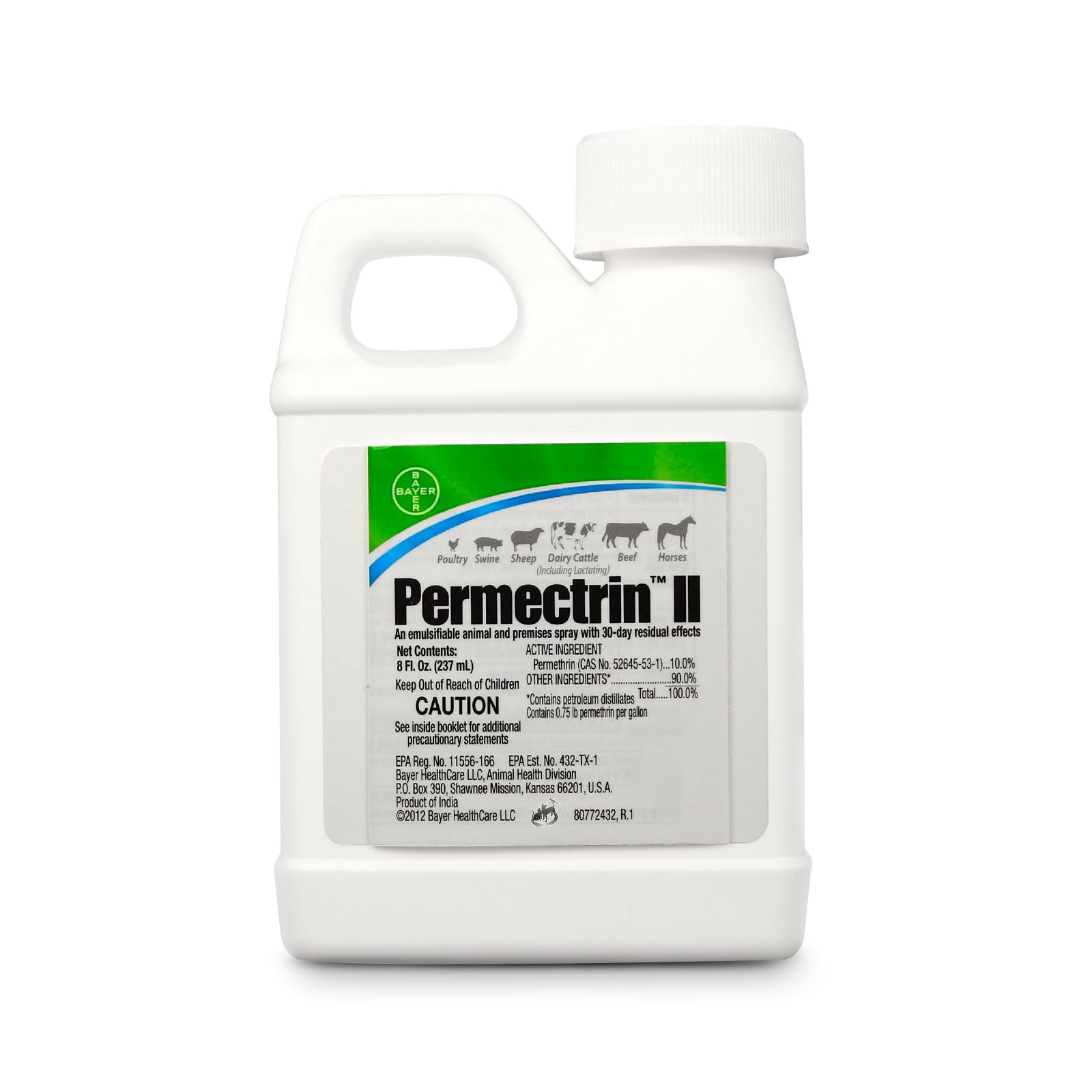 Bayer Permectrin II Spray - 8 oz-Effective Fly and Pest Control for Horses and Livestock- Insect Repellent permectrin- Available with Premium Quality Centaurus AZ Gloves- 8oz