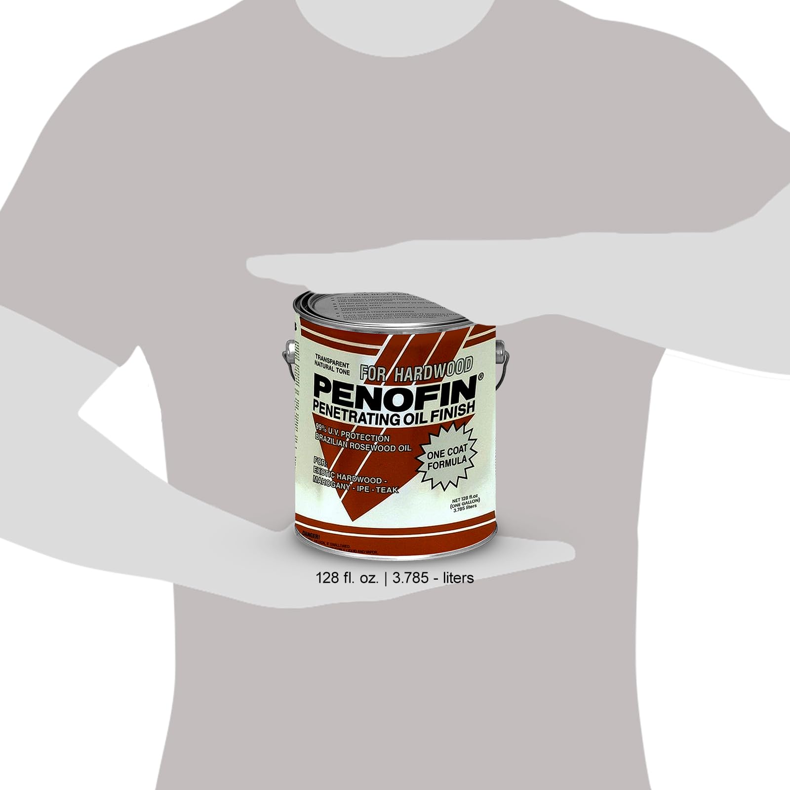 Penofin Exotic Hardwood Stain: Unmatched Protection and Beauty for Exotic Wood- Wood Stain and Sealer in one- Wood Stain- Available with Premium Quality Centaurus AZ Gloves- 128fl.oz (1 Gallon)