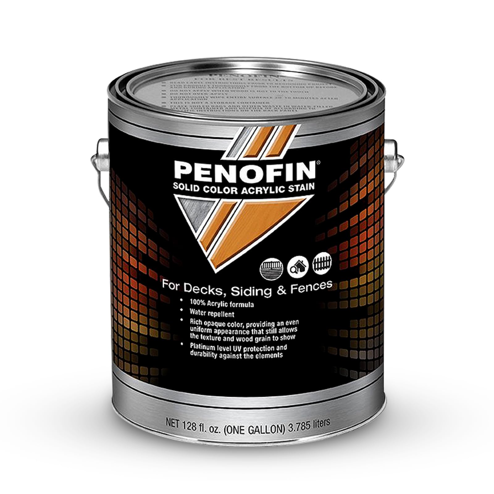 Penofin Solid Color Acrylic Stain - White Vibrant and Durable Protection for Your Surfaces- Liquid White Paint- Wood Stain - Available with Premium Quality Centaurus AZ Gloves- 128fl.oz (1 Gallon)
