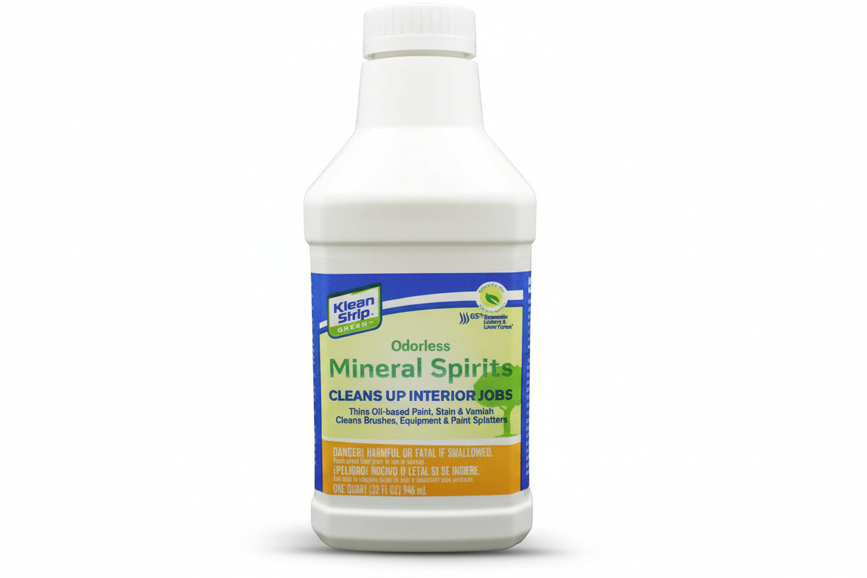 Klean Strip mineral spirits bottle on a white background