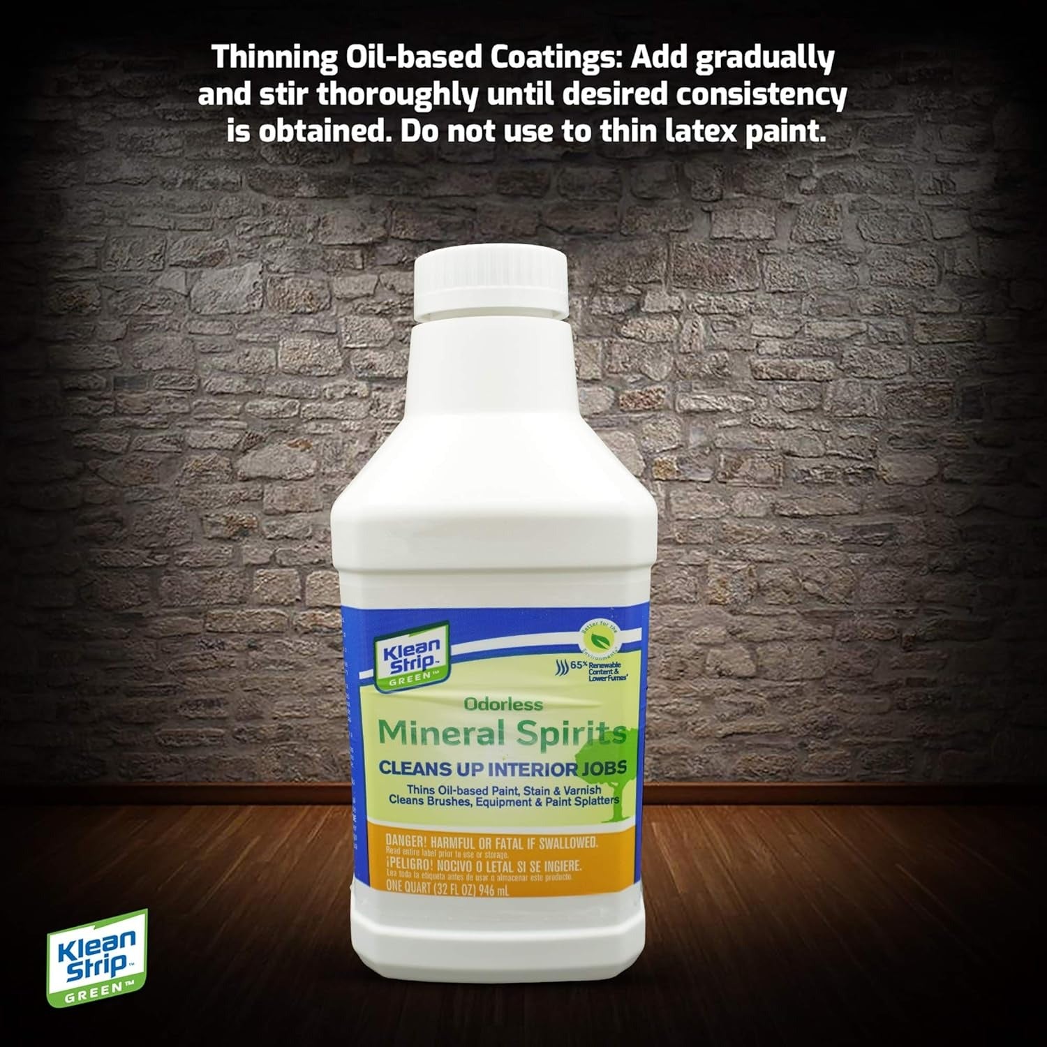 Klean Strip Green Odorless Mineral Spirits - Paint Thinner & Cleaner 1 QT