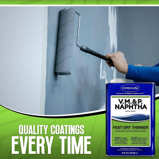 Crown Fast-Dry Mineral Spirits Thinner - VM&P Naphtha for Pro Use- 1 Quart