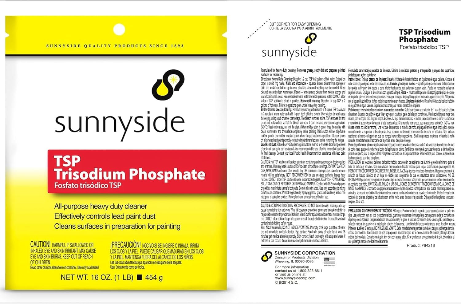 Sunnyside Trisodium Phosphate (TSP) - All Purpose Cleaner - 1 Lbs