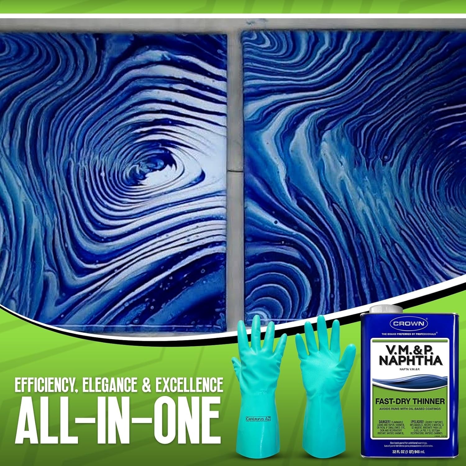 Crown Fast-Dry Mineral Spirits Thinner - VM&P Naphtha for Pro Use- 1 Quart