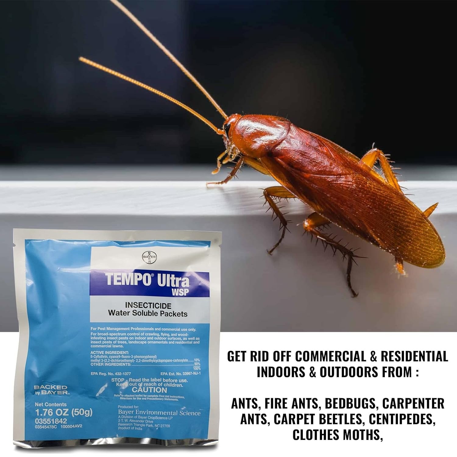 Tempo Ultra WSP: Pro Indoor-Outdoor Insecticide for Lasting Pest Control – 1.76 OZ