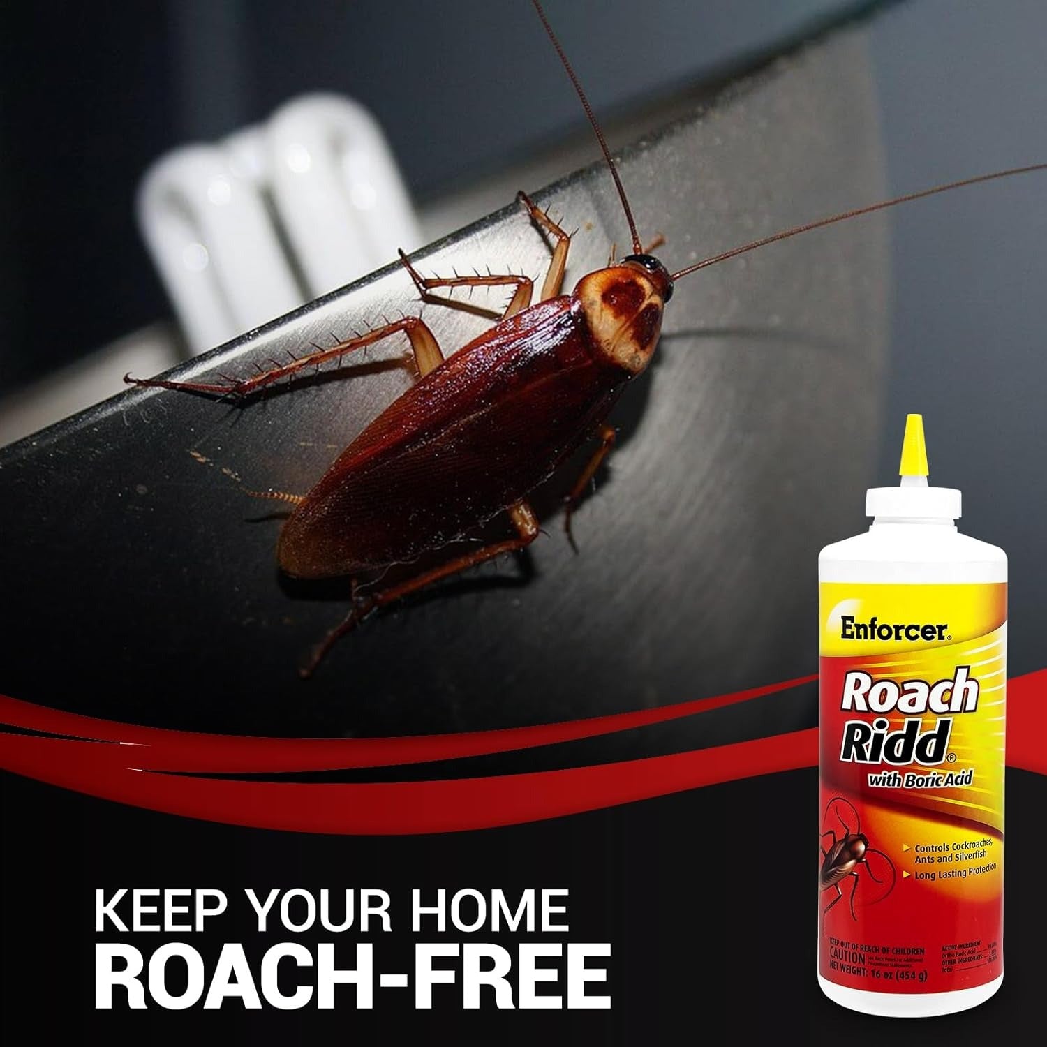 Non-Staining Roach Killer Powder - Odorless Pest Control -16oz