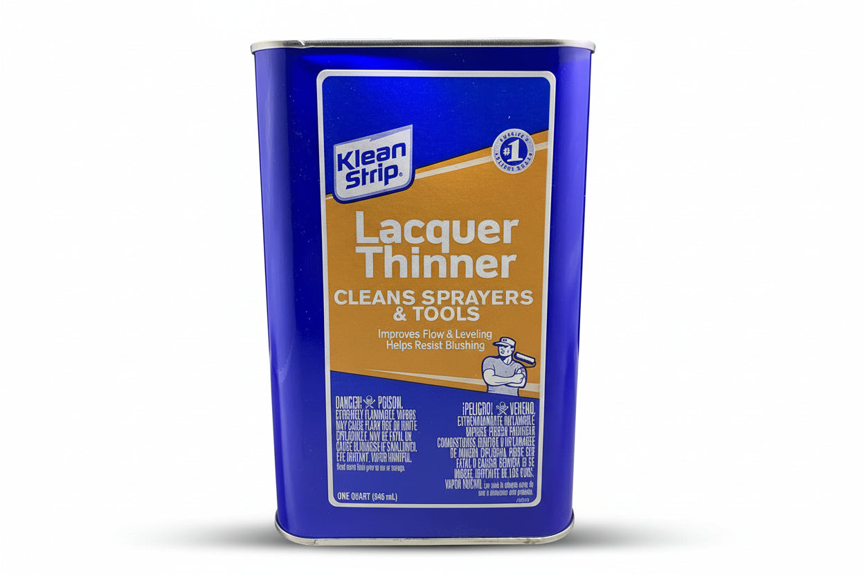 Klean Strip Lacquer Thinner can on a white background