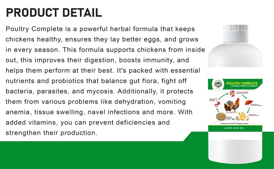 Organic Poultry Supplement – Immunity, Egg & Digestive Support – 32oz