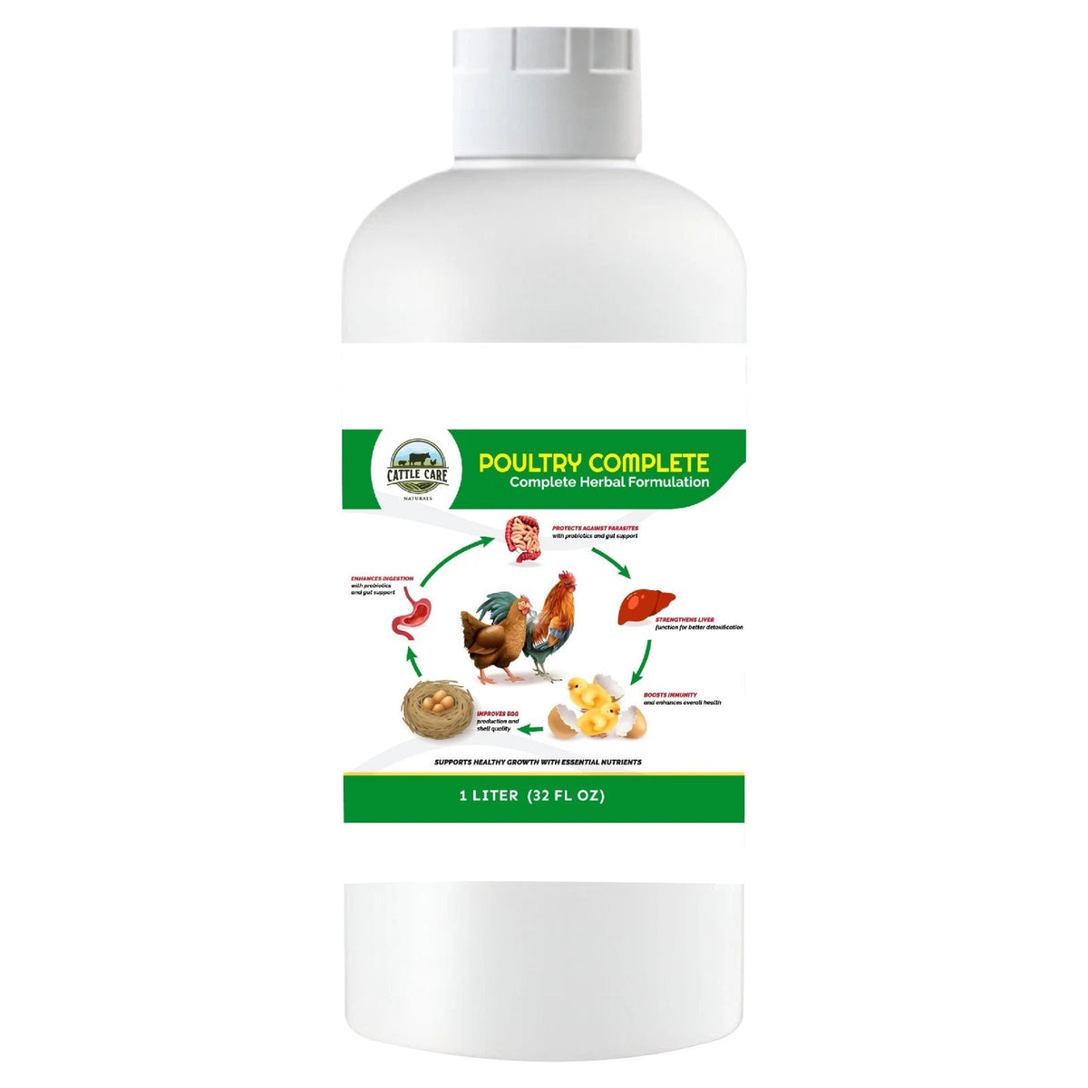 Organic Poultry Supplement – Immunity, Egg & Digestive Support – 32oz