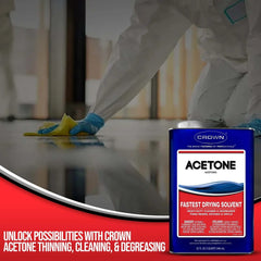 Crown Acetone 32oz: Fast-Drying Multi-Purpose Solvent & Cleaner