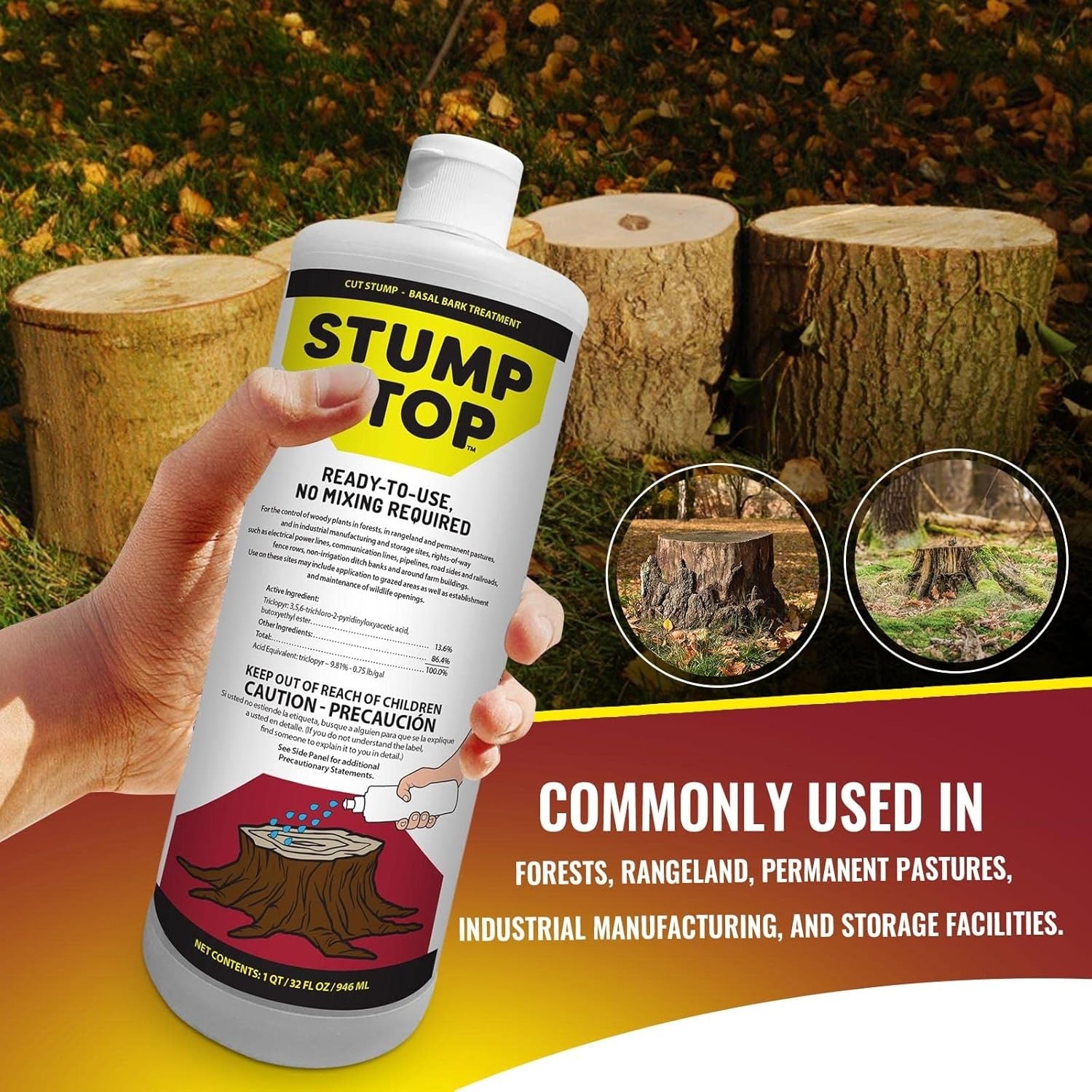 Stump Stop: Ready-to-Use Stump & Poison Ivy Killer Herbicide - 32oz