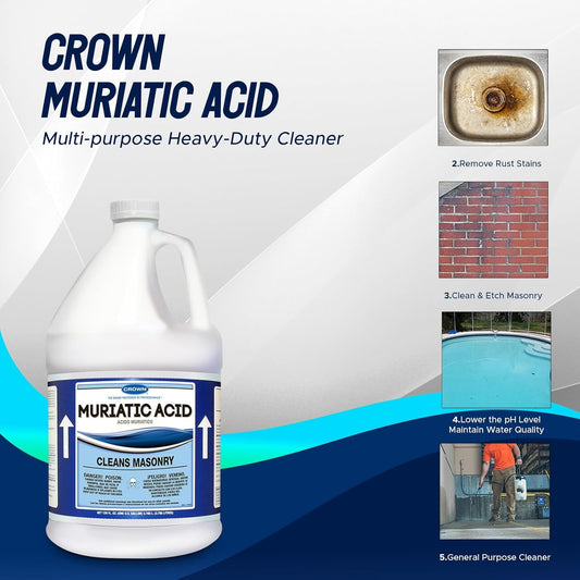 Centaurus AZ Muriatic Acid - Concrete, Masonry & Pool pH Cleaner - 1gal