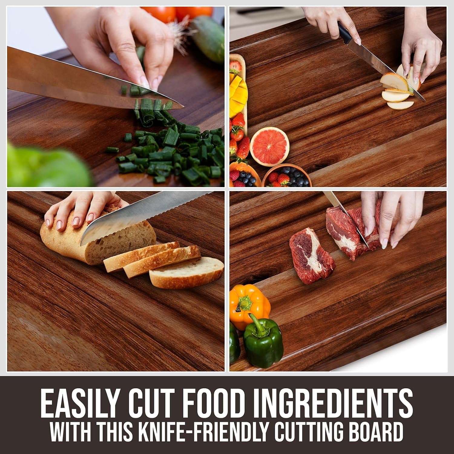 Cucina Green Acacia Wood Stove Top Cover – 30 x 22" Noodle Board & Cutting Board with Adjustable Legs