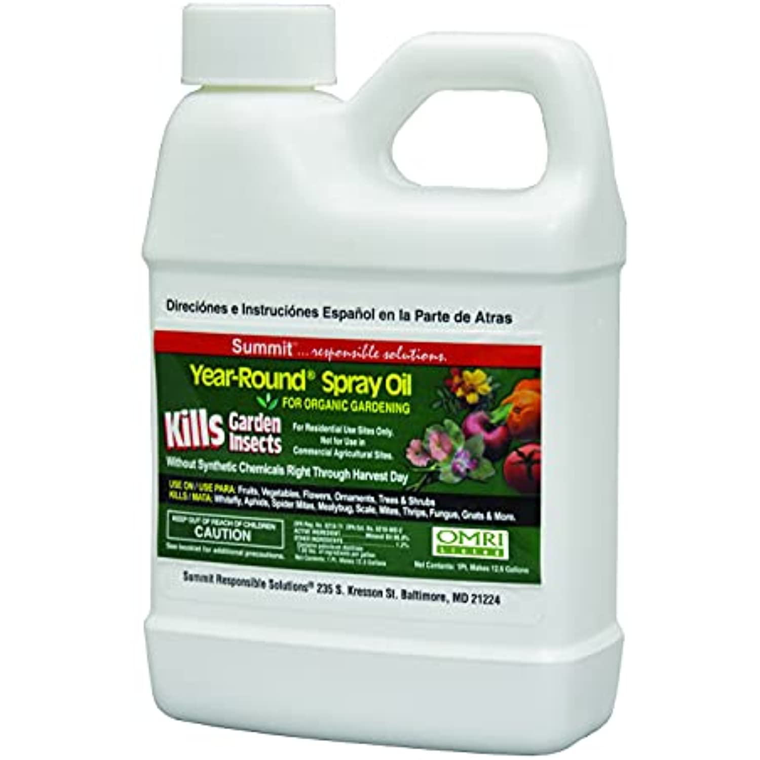 Summit 113-12 Year-Round Spray Oil for Garden Insects Concentrate, 16-Ounce