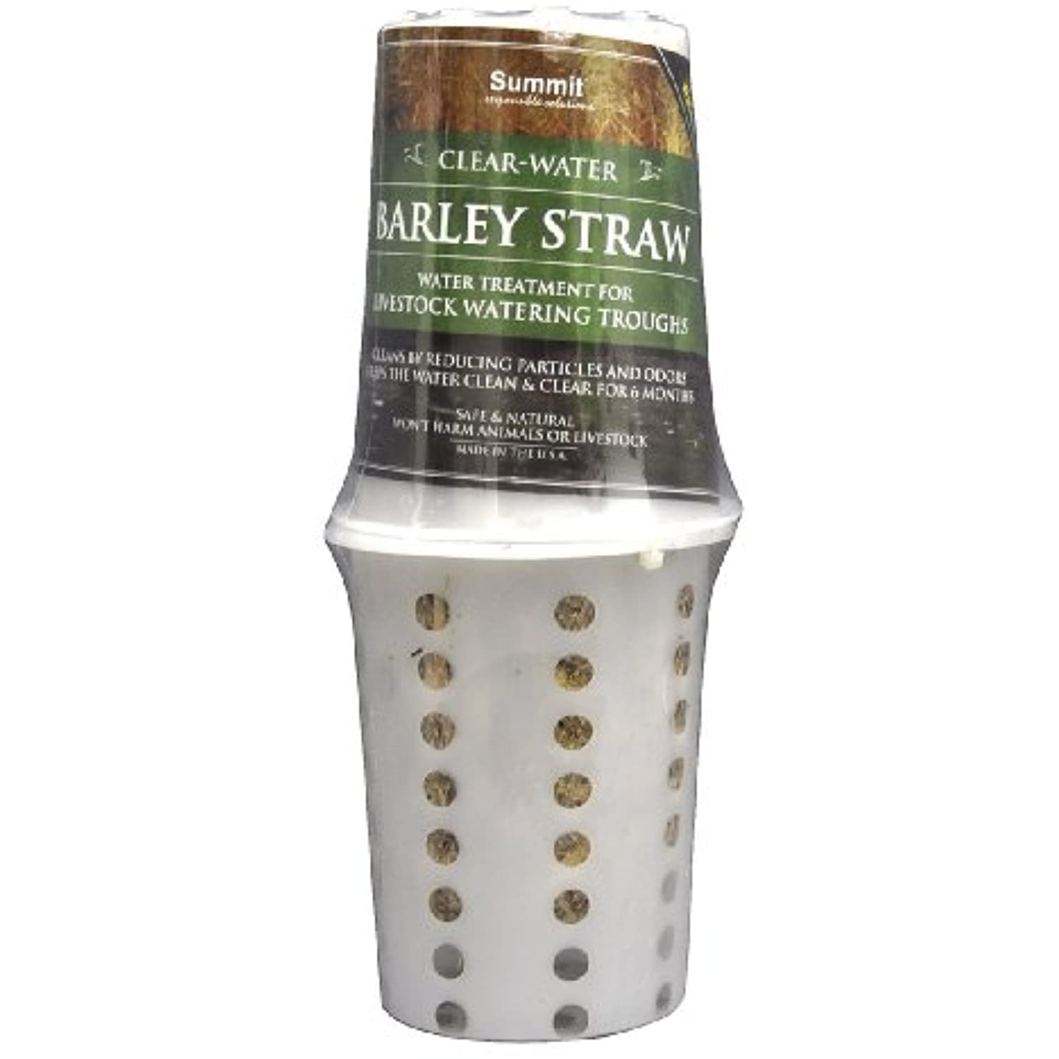 Summit 131 Clear-Water Barley Straw for Livestock Watering Troughs, Treats up to 1000-Gallons