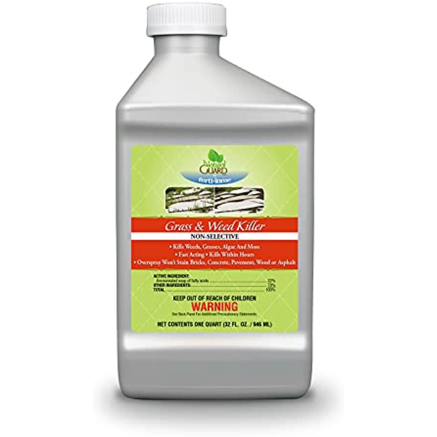 Ferti Lome Grass and Weed Killer 1 Quart Concentrated with Centaurus AZ Resistant Glove for General Home Lawns, Tough on Weeds, Algae, Moss, Organic, Fast-Acting Herbicide, and Non-Selective