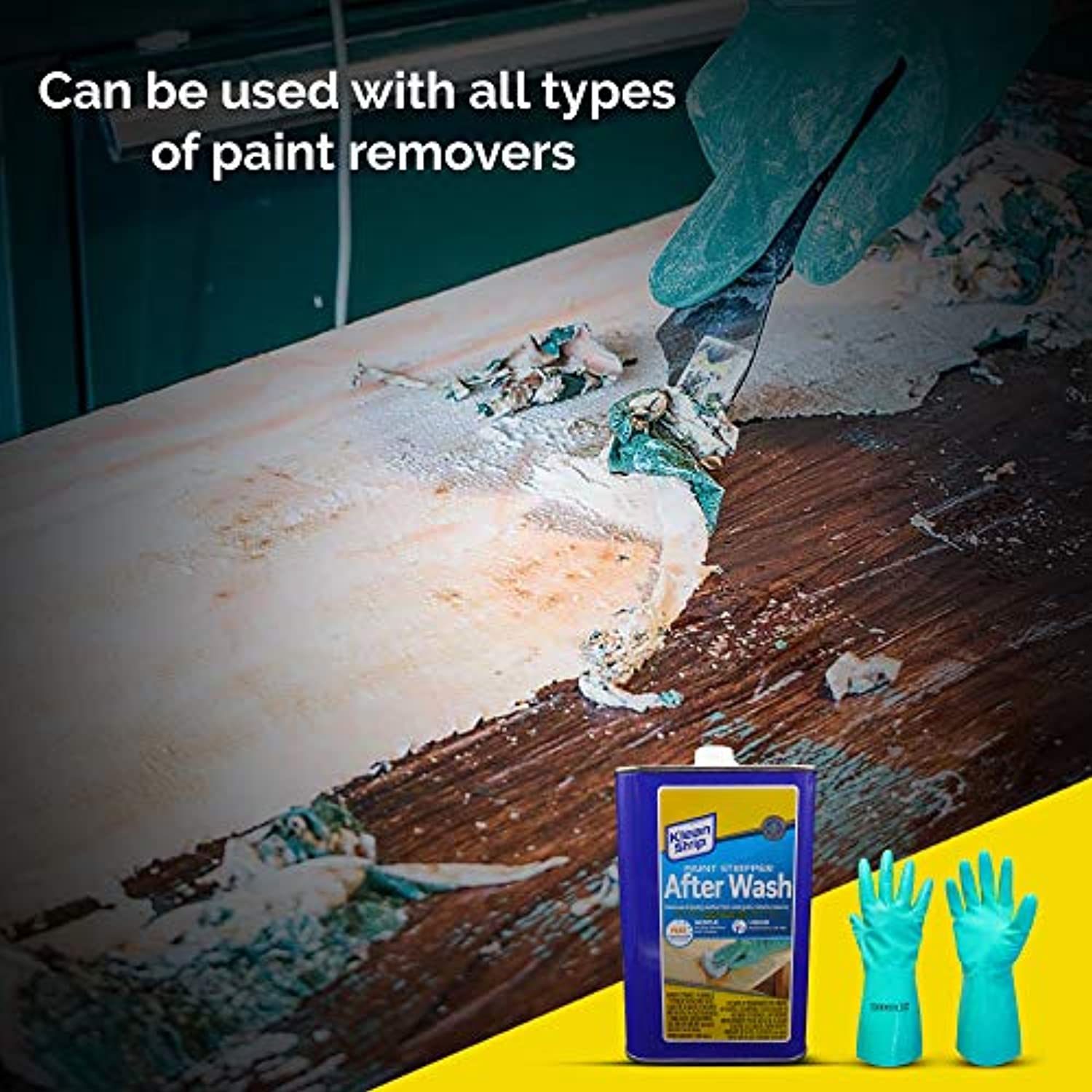 Klean-Strip Paint Stripper After Wash Eliminate Stubborn Paint residues Easier to Apply and give Protective Qualities Now Comes with Centaurus AZ Chemical Resistant Gloves, 1 Quart