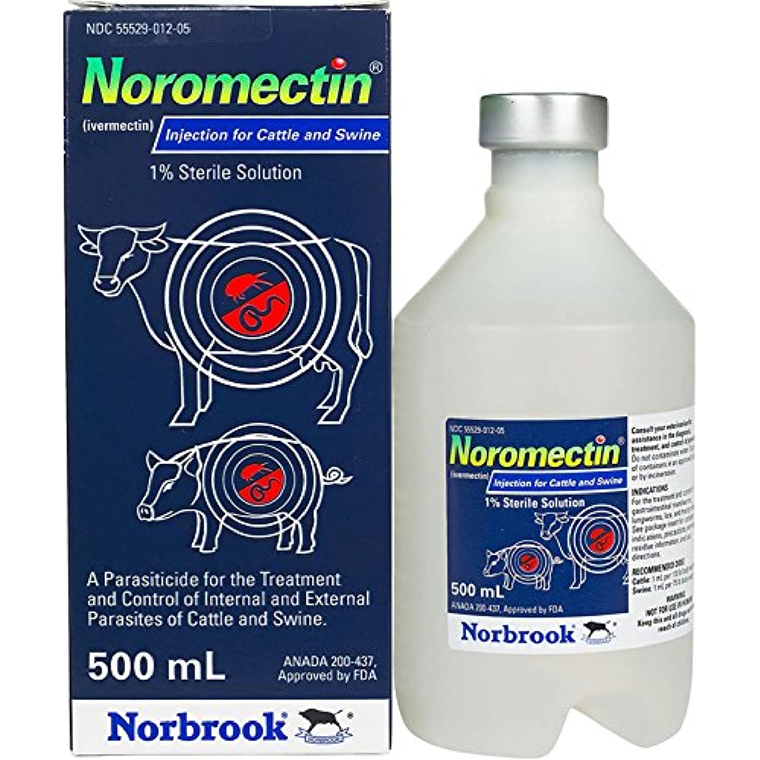 Norbrook 2251053C Ivermectin-Noromectin Injection 1-Percent-500 cc