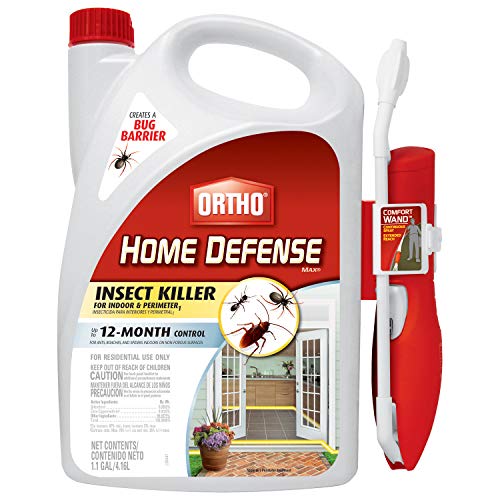 Ortho Home Defense MAX Insect Killer for Indoor & Perimeter1 with Comfort Wand - Kills Ants, Cockroaches, Spiders, Fleas, Ticks & Other Listed Bugs, Creates a Bug Barrier, 1.1 gal.