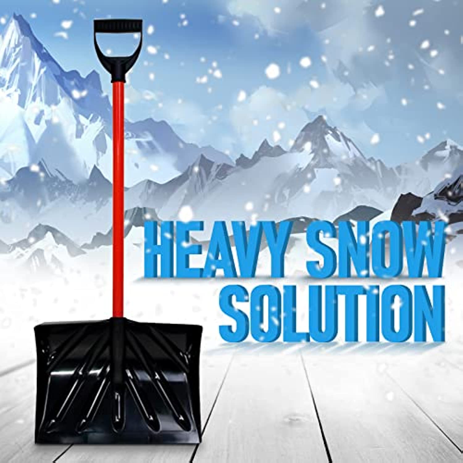 True Temper Poly Snow Shovel - 18 Inch Snow Shovel for Driveway - Snow Shovel Poly Blade - Heavy Duty Snow Shovel - Ergonomic Snow Shovel - Available with Premium Quality Centaurus AZ Gloves
