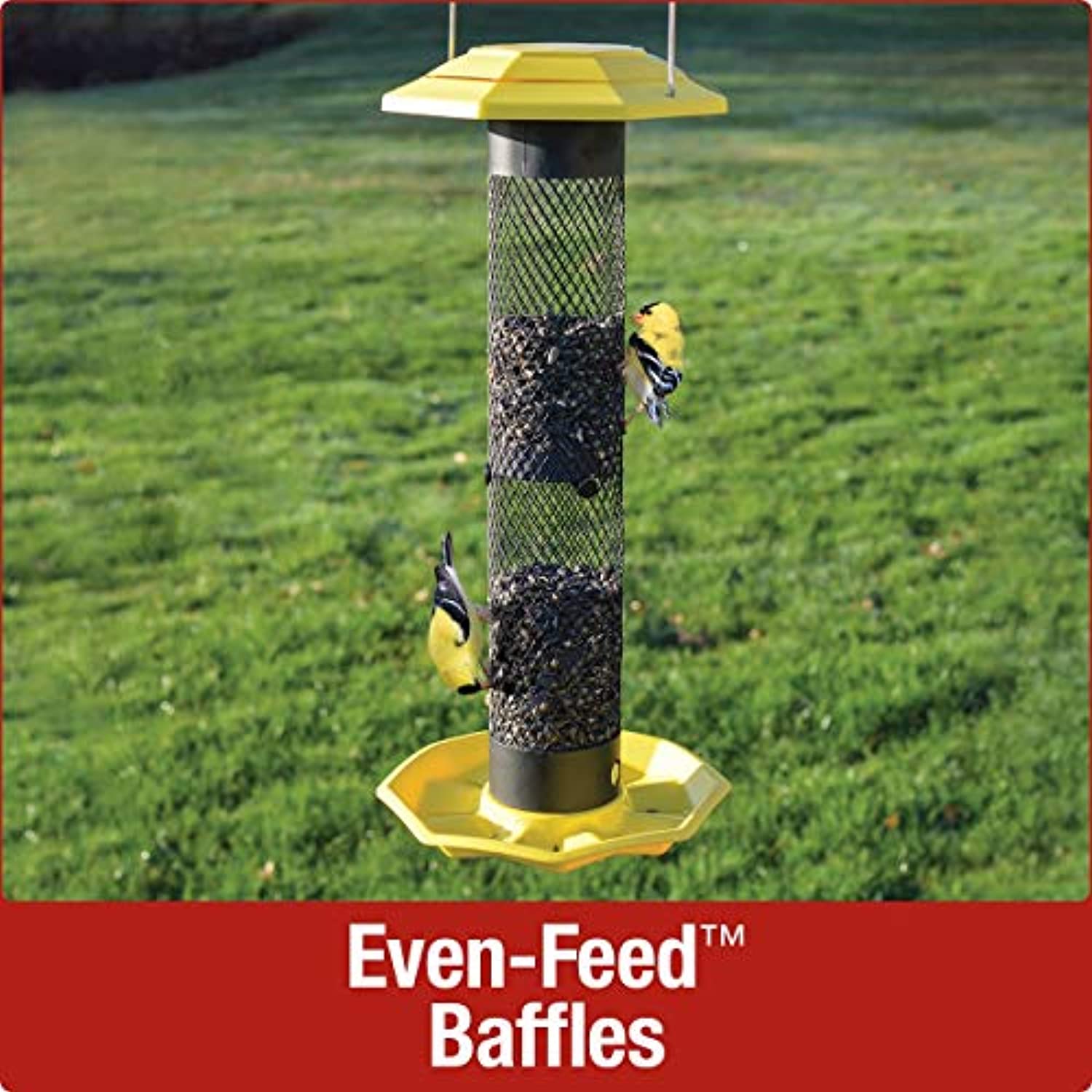 Nature's Way Bird Products FFM1 Funnel Flip Mesh Finch Feeder, Yellow