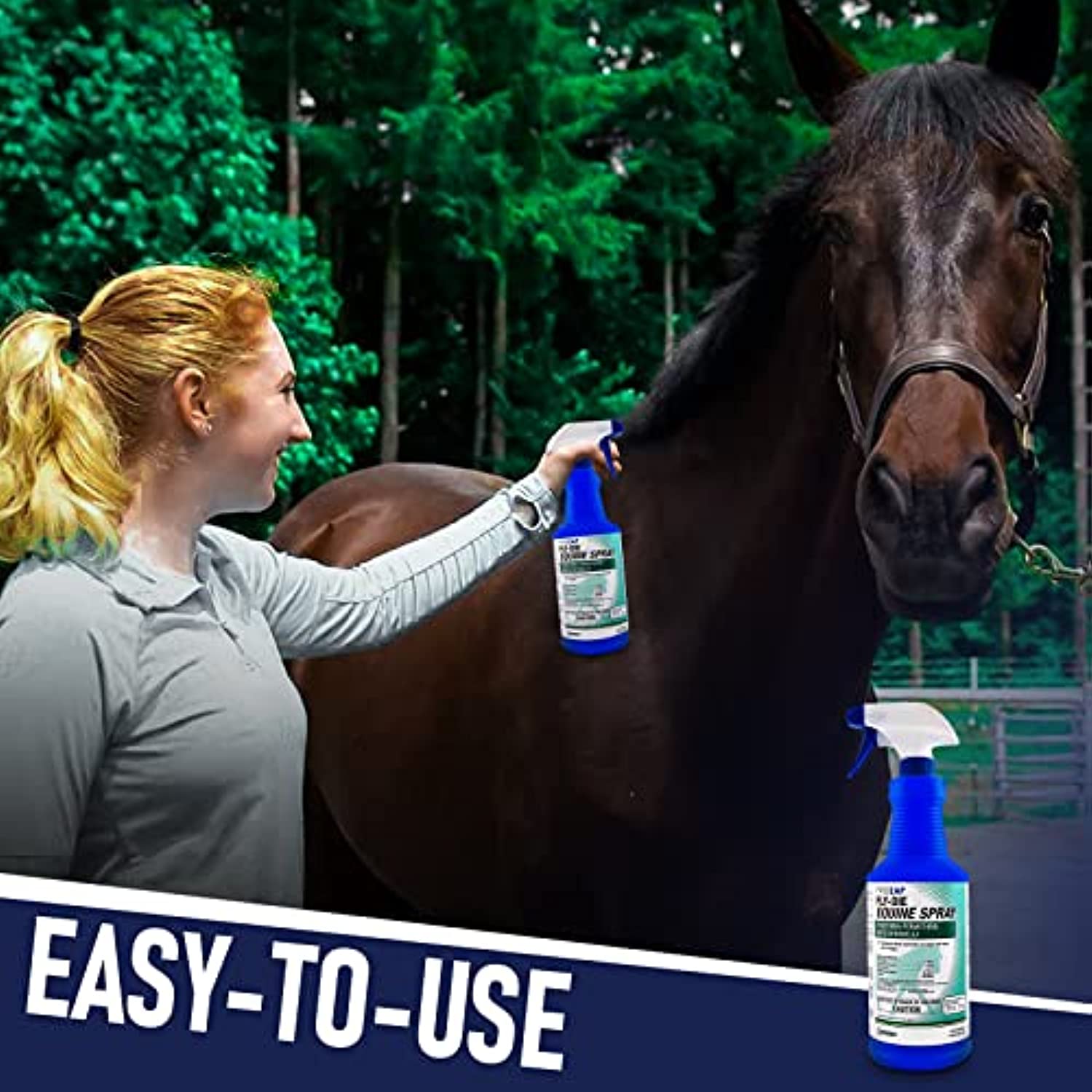 Prozap Fly-Die Equine Spray- Fly Spray Horses - Horse Fly Mask - Natural Fly Spray for Horses - Keep Flies Off Dogs and Horses - Available with Premium Quality Centaurus AZ Gloves- 32OZ