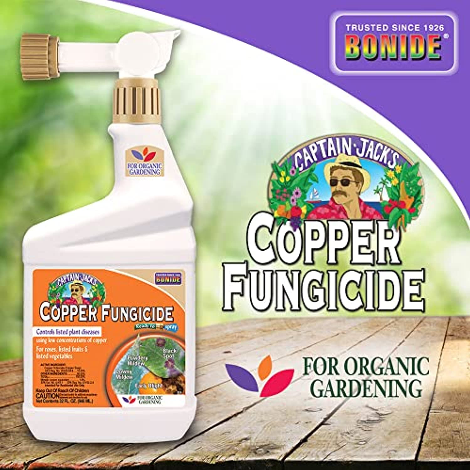 Bonide 814 Copper Fungicide, 32 oz, White, Orange