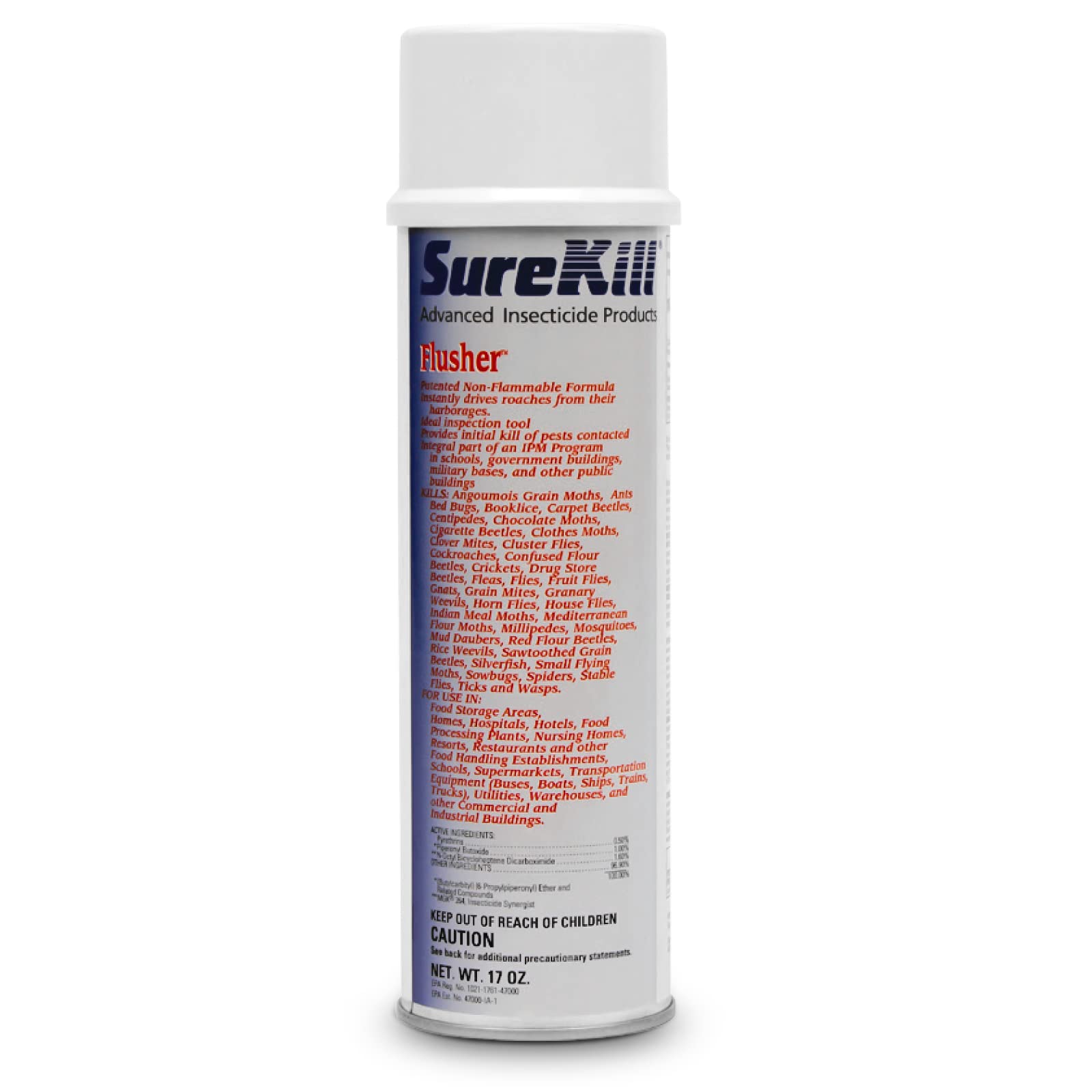 SureKill Flusher-Effective Household Pest Control-Powerful Insect Control-Keep Bed Bugs Away-Cockroach Killer Indoor Home-Flying Insect Spray-Available with Premium Quality Centaurus AZ Gloves-17oz.