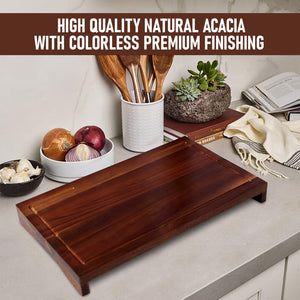 Cucina Green Kitchen Sink Cover For Counter Space - Natural Acacia Woo -  CENTAURUS AZ