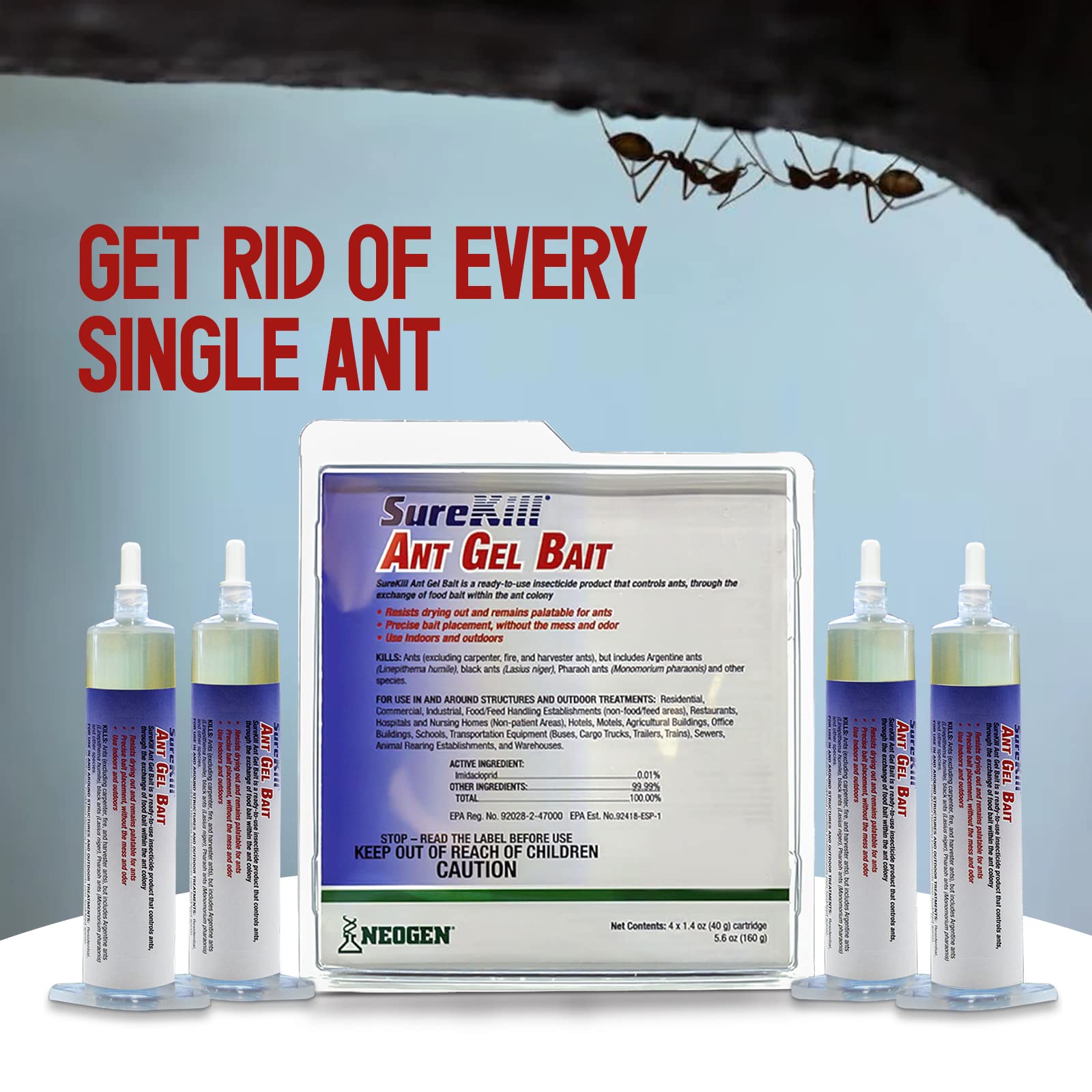 Neogen Surekill Ant Gel Bait �Sugar Ant Killer - Ant Killer Indoor and Outdoor- Best Way to Get Rid of Sugar Ants - Ant Killer Gel - Available with Premium Quality Centaurus AZ Gloves- 4� 40g