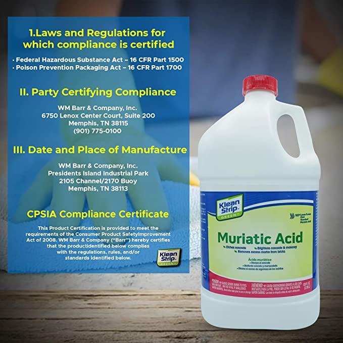 Klean Strip Green Muriatic Acid 1 Gallon GKGM75006 CENTAURUS AZ